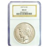 1927-D Silver Peace Dollar NGC MS63