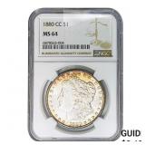 1880-CC Morgan Silver Dollar NGC MS64
