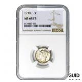 1938 Mercury Silver Dime NGC MS68 FB