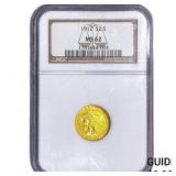 1912 $2.50 Gold Quarter Eagle NGC MS62