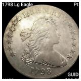 1798 Lg Eagle Pt 9 Draped Bust Dollar CLOSELY UNC