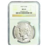 1927-S Silver Peace Dollar NGC MS63