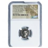 Roman Ahenobarbus, 31/30 BC Silver Denarius NGC