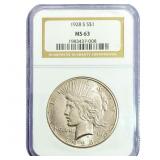 1928-S Silver Peace Dollar NGC MS63