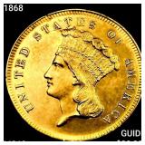 1868 $3 Gold Piece UNCIRCULATED