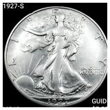 1927-S Walking Liberty Half Dollar CHOICE BU+