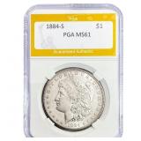 1884-S Morgan Silver Dollar PGA MS61