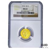 1914 $2.50 Gold Quarter Eagle NGC MS63