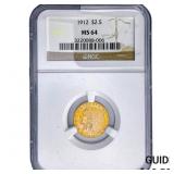 1912 $2.50 Gold Quarter Eagle NGC MS64