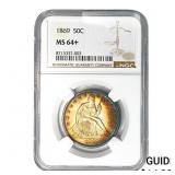 1869 Seated Liberty Half Dollar NGC MS64+