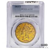 1864-S $20 Gold Double Eagle PCGS AU55