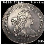 1798 BB-122, B-14, Pt 9,4 Lines Draped Bust Dollar