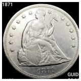 1871 Seated Liberty Dollar CLOSELY UNCIRCULATED