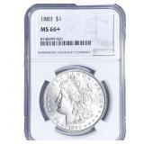 1883 Morgan Silver Dollar NGC MS66+