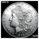1892-S Morgan Silver Dollar CHOICE AU+