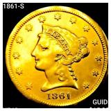 1861-S $2.50 Gold Quarter Eagle NEARLY UNCIRCULATE