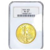 1927 $20 Gold Double Eagle NGC MS63