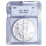 1999 Silver Eagle ICG MS70