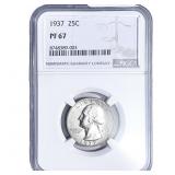 1937 Washington Silver Quarter NGC PR67
