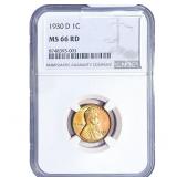 1930-D Wheat Cent NGC MS66 RD