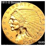 1911-D Strong D $2.50 Gold Quarter Eagle CHOICE AU