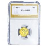 1902 $2.50 Gold Quarter Eagle PGA MS67