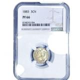 1883 Nickel Three Cent NGC PF66