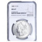 1881-S Morgan Silver Dollar NGC MS67