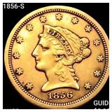 1856-S $2.50 Gold Quarter Eagle CHOICE AU