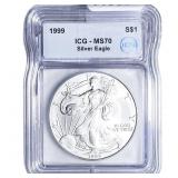 1999 Silver Eagle ICG MS70