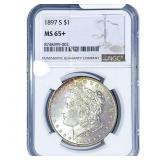 1897-S Morgan Silver Dollar NGC MS65+