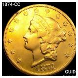 1874-CC $20 Gold Double Eagle HIGH GRADE