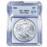 1999 Silver Eagle ICG MS70