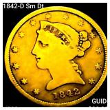 1842-D Sm Dt $5 Gold Half Eagle LIGHTLY CIRCULATED