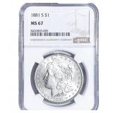 1881-S Morgan Silver Dollar NGC MS67