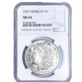 1921 Morgan Silver Dollar NGC MS66