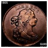 1805 Draped Bust Half Cent CHOICE AU