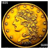 1835 $5 Gold Half Eagle CHOICE AU