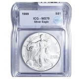 1999 Silver Eagle ICG MS70