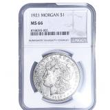 1921 Morgan Silver Dollar NGC MS66