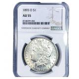 1893-O Morgan Silver Dollar NGC AU55