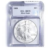 1999 Silver Eagle ICG MS70