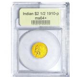 1910 $2.50 Gold Quarter Eagle USCG MS64+