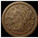 1846 Braided Hair Large Cent LIGHTLY CIRCULATED