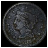 1854 Braided Hair Large Cent NEARLY  UNCIRCULATED