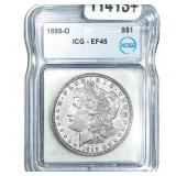1895-O Morgan Silver Dollar ICG EF45