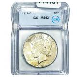 1927-S Silver Peace Dollar ICG MS62