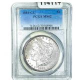1881-CC Morgan Silver Dollar PCGS MS62