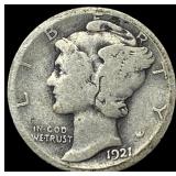 1921-D Silver Mercury Dime NICELY CIRCULATED