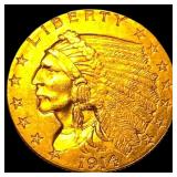 1914 Gold $2.5 Indian Head Quarter Eagle  UNCIRCU